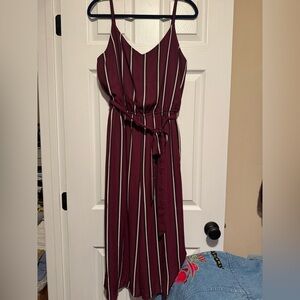 AUW Burgundy Striped Romper XL